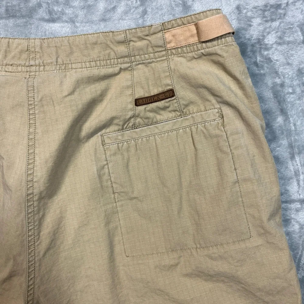 Lauren Ralph Lauren Khaki Cargo Shorts Women 16W Tan‎ Ripstop Cotton Cinch Waist